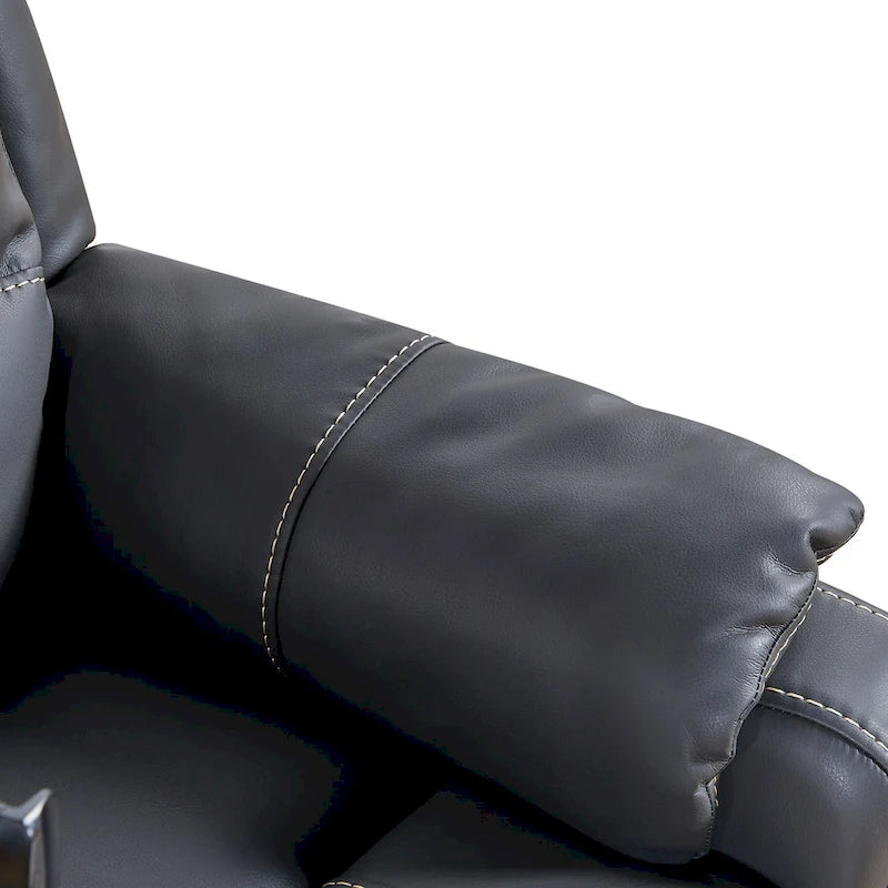 Poltrona Reclinabile Nera Elettrica, con Massaggio, Riscaldamento, Porte USB, Supporto Telefono e Tasche Laterali, Reclinazione Regolabile fino a 139