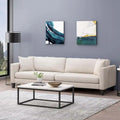 Divano a 3 posti moderno beige 101 con gambe in legno e due cuscini per soggiorno