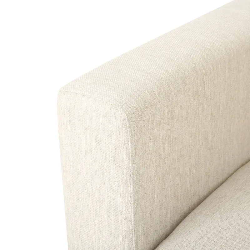 Divano a 3 posti moderno beige 101 con gambe in legno e due cuscini per soggiorno
