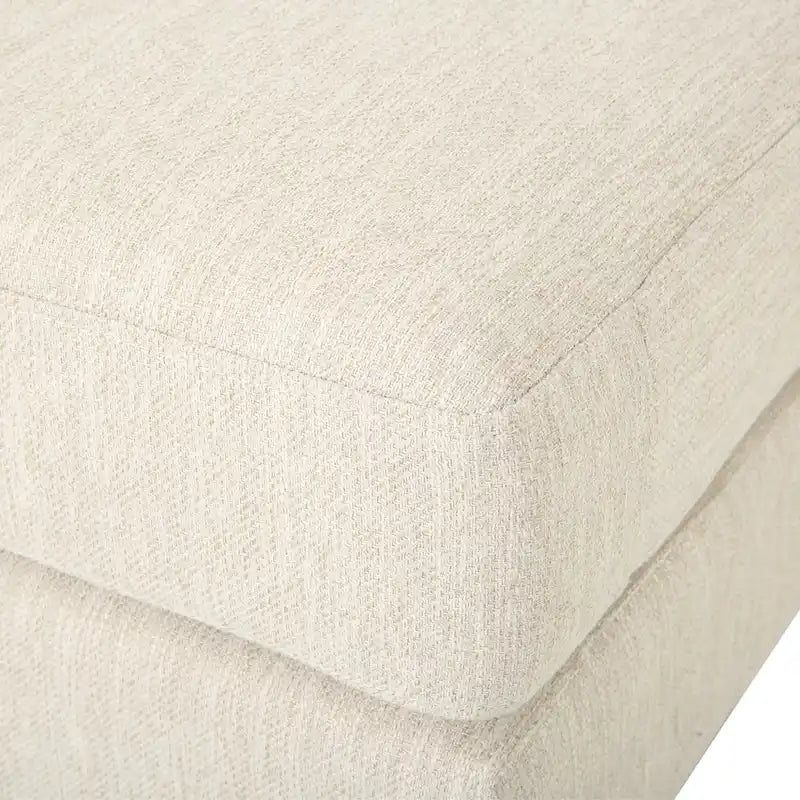 Divano a 3 posti moderno beige 101 con gambe in legno e due cuscini per soggiorno