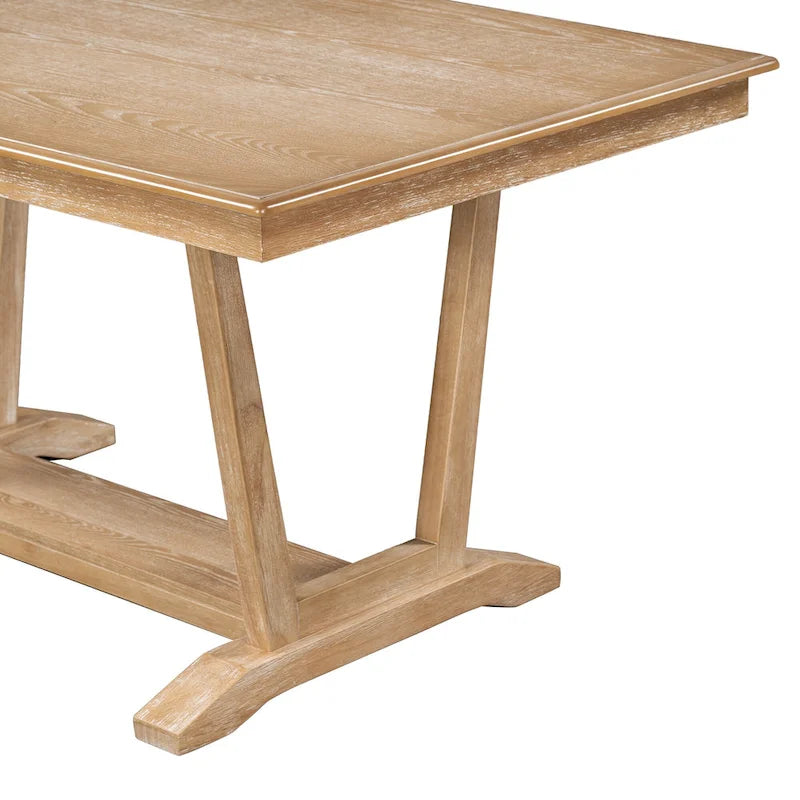 Set da pranzo di 5 pezzi in legno con tavolo rettangolare da 59 pollici e 4 sedie