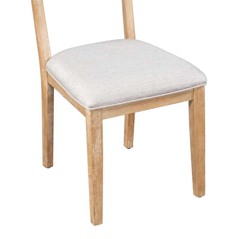 Set da pranzo di 5 pezzi in legno con tavolo rettangolare da 59 pollici e 4 sedie