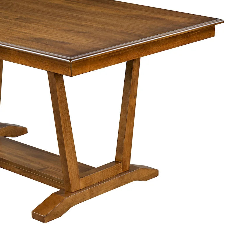 Set da pranzo di 5 pezzi in legno con tavolo rettangolare da 59 pollici e 4 sedie