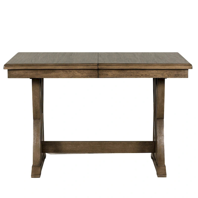Set da pranzo in legno di 7 pezzi con tavolo allungabile e 6 sedie