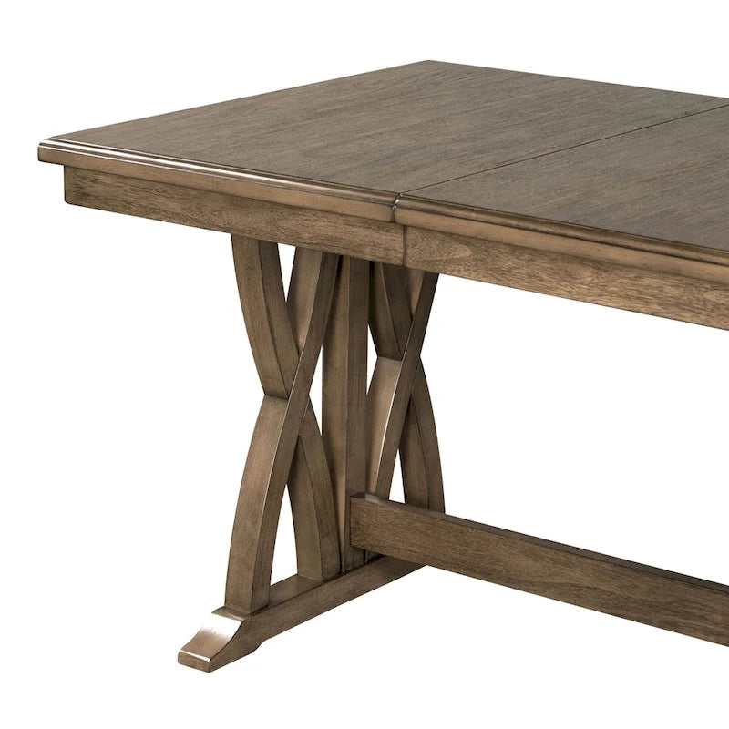 Set da pranzo in legno di 7 pezzi con tavolo allungabile e 6 sedie