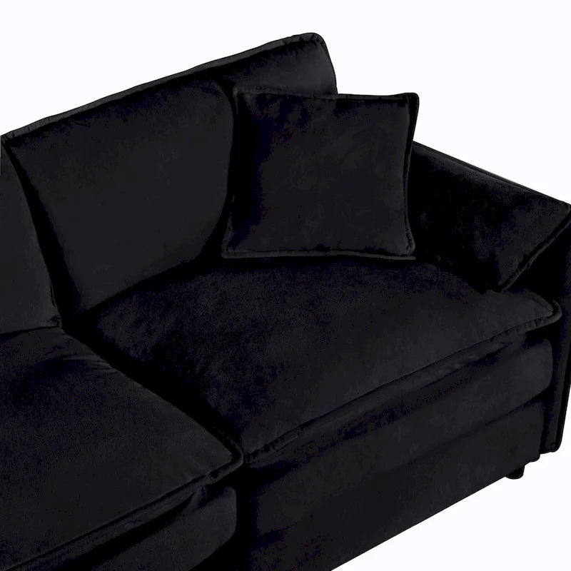 64 Divano a 2 posti in ciniglia oversize con combinazione fai da te e tasche portaoggetti