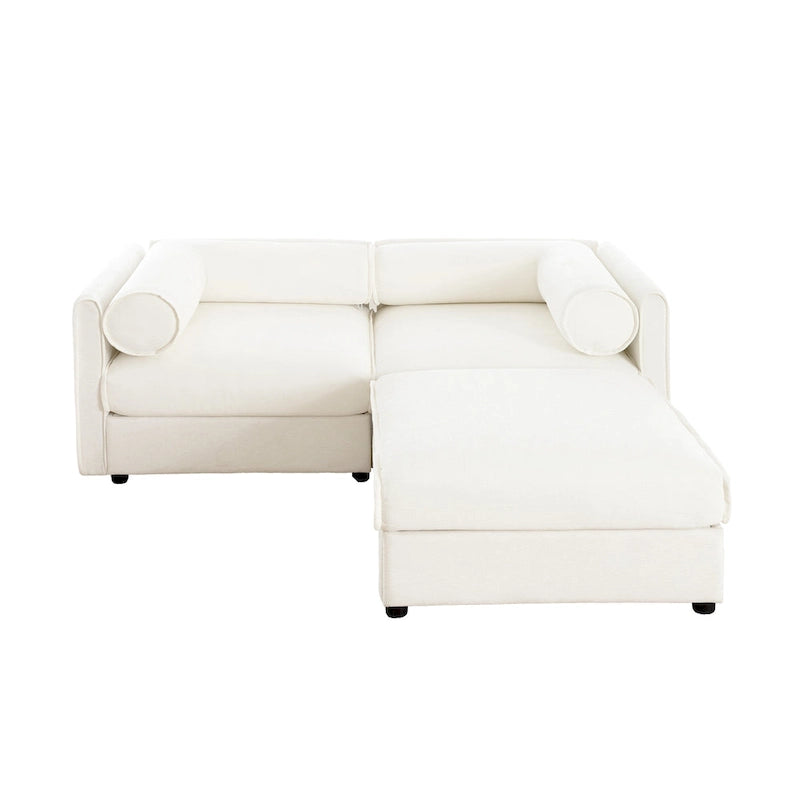 L Shaped Modular Couch Chenille Loveseat Sectional Sofa with Storage