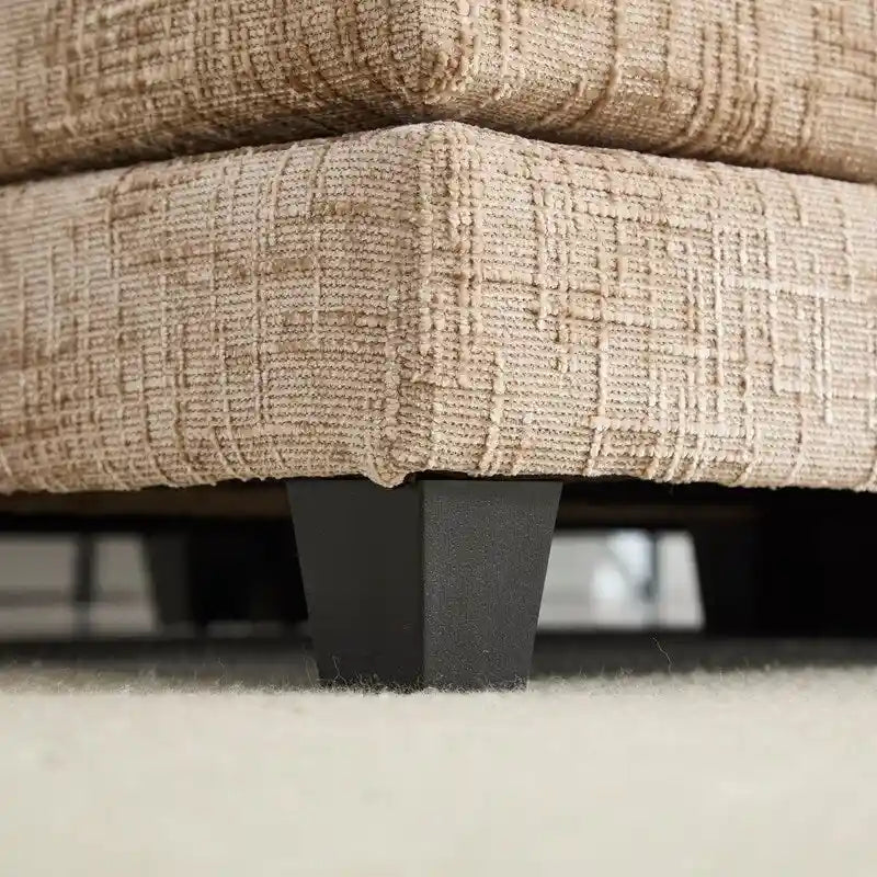 Divano imbottito in ciniglia da 76.77" con 2 pouf