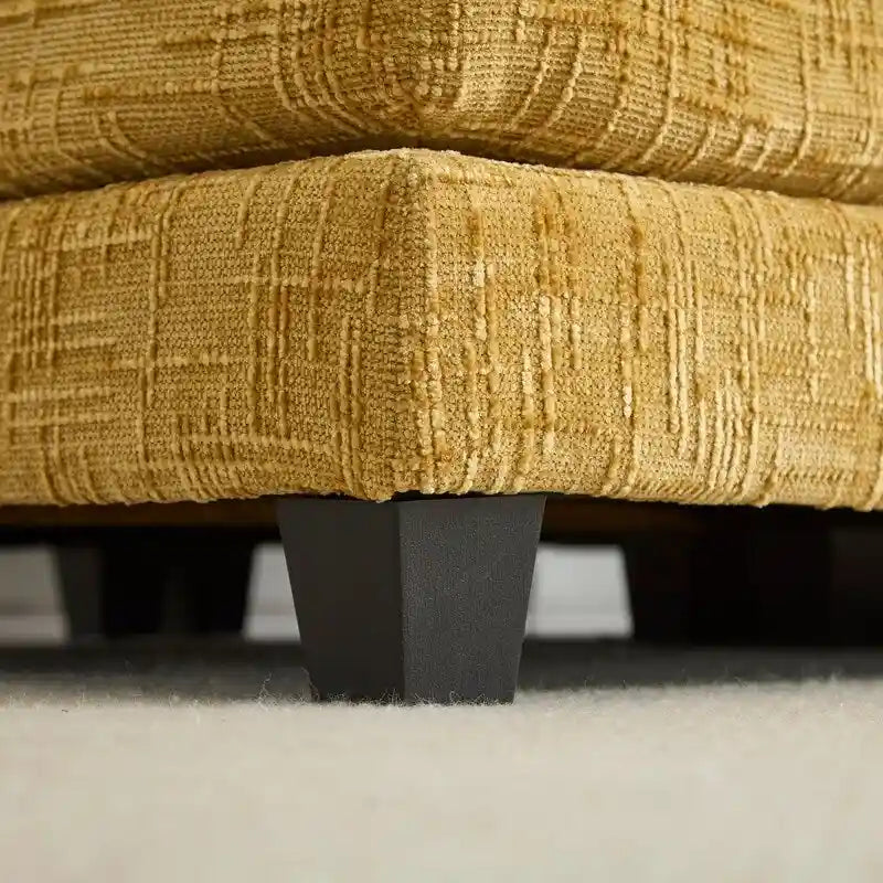 Divano imbottito in ciniglia da 76.77" con 2 pouf