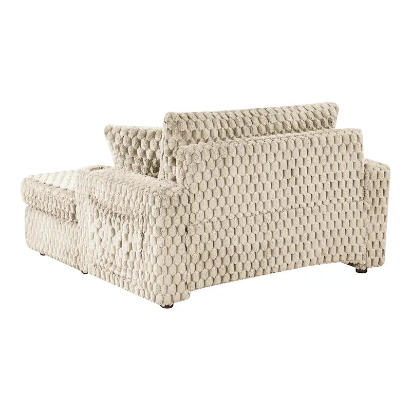 Chaise longue a 2 braccioli di grandi dimensioni con portabicchieri