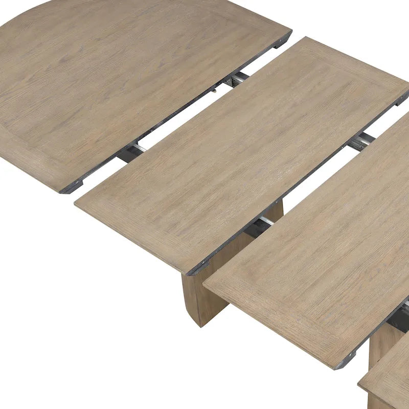 Tavolo da pranzo allungabile in legno rovere moderno stile rustico Furniture of America Lenn da 102 pollici