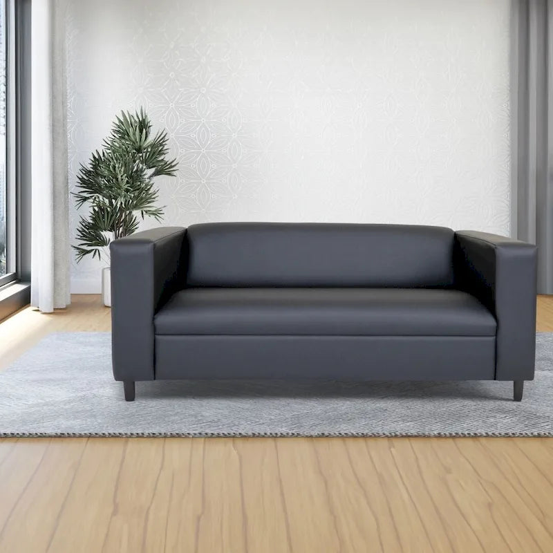 Divano a 3 posti moderno di metà secolo Coast to Coast Sofas, in ecopelle con struttura in legno massello e rivestito