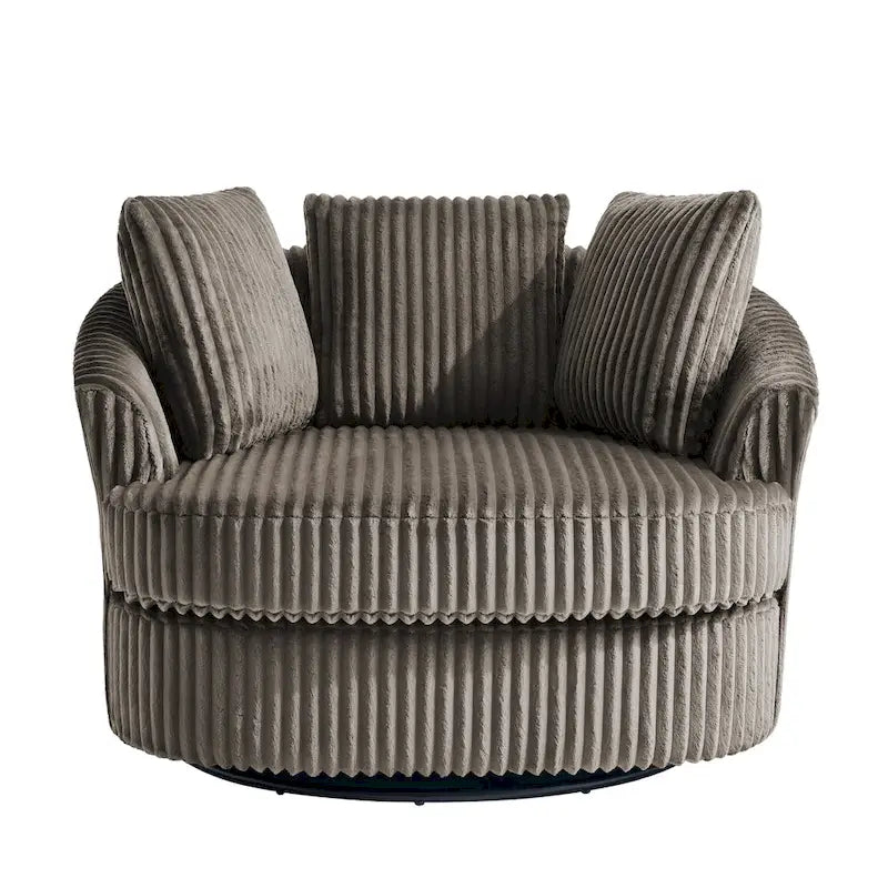 DREAMSIDEA Set di 2 poltrone a botte girevoli con braccioli incassati e rivestimento sfoderabile
