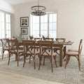 Tavolo Pieghevole Rustico da Fattoria 2,4 m x 1,2 m con 10 Sedie Cross Back e Cuscini