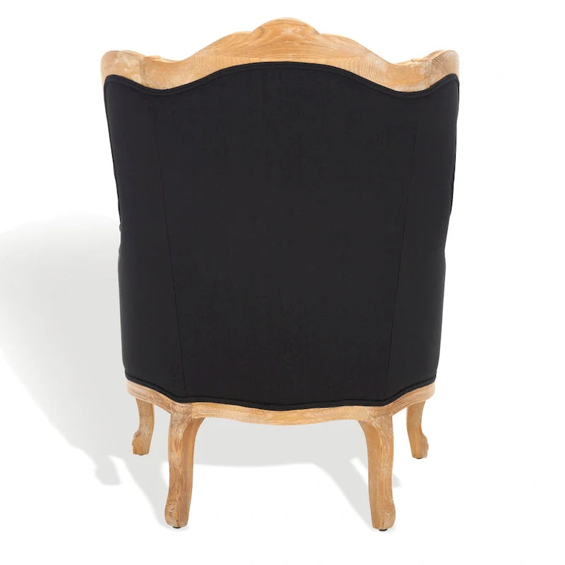 SAFAVIEH Couture Kali Poltrona con orecchioni in lino naturale color rovere - 34Lx34Px40A
