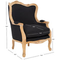 SAFAVIEH Couture Kali Poltrona con orecchioni in lino naturale color rovere - 34Lx34Px40A