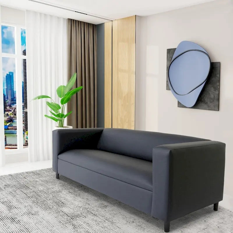 Divano a 3 posti moderno di metà secolo Coast to Coast Sofas, in ecopelle con struttura in legno massello e rivestito