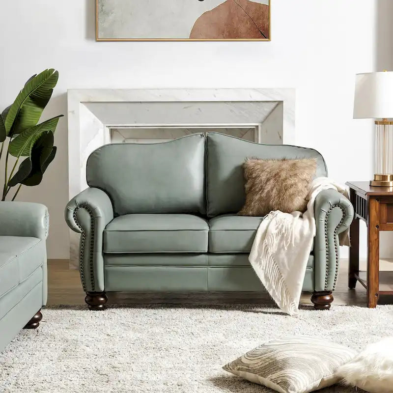 Divano Angel Transitional in vera pelle con schienale trapuntato di HULALA HOME