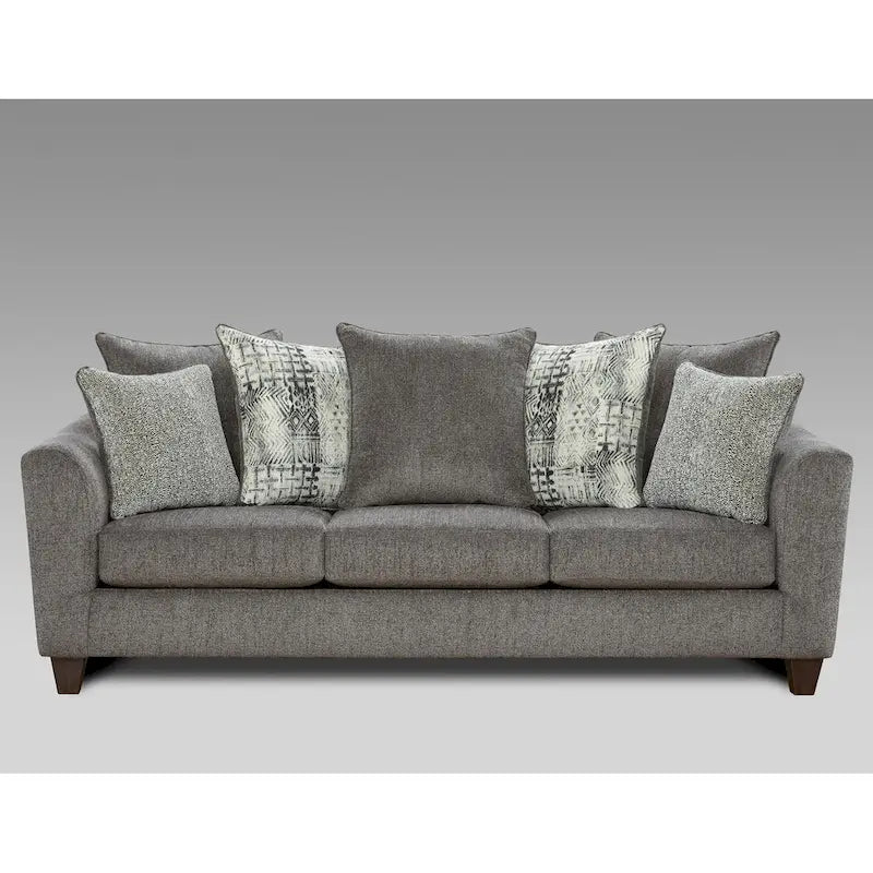 Set soggiorno 2 pezzi Davoz di Roundhill Furniture, divano e divanetto, Tori Slate