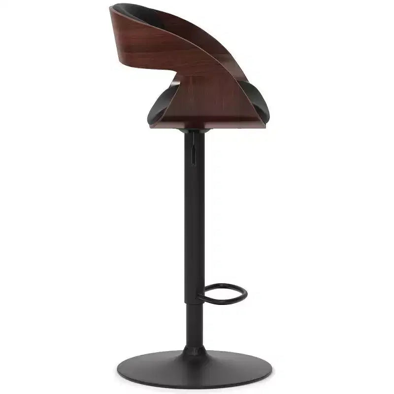 Sgabello da bar regolabile Monaghan Bentwood nero - WyndenHall