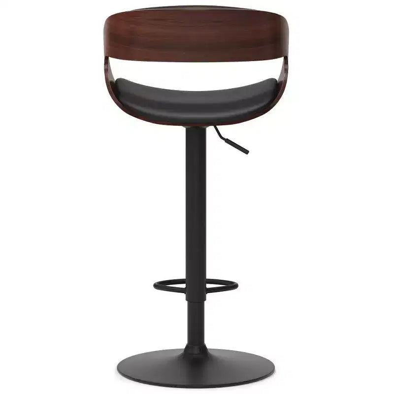 Sgabello da bar regolabile Monaghan Bentwood nero - WyndenHall