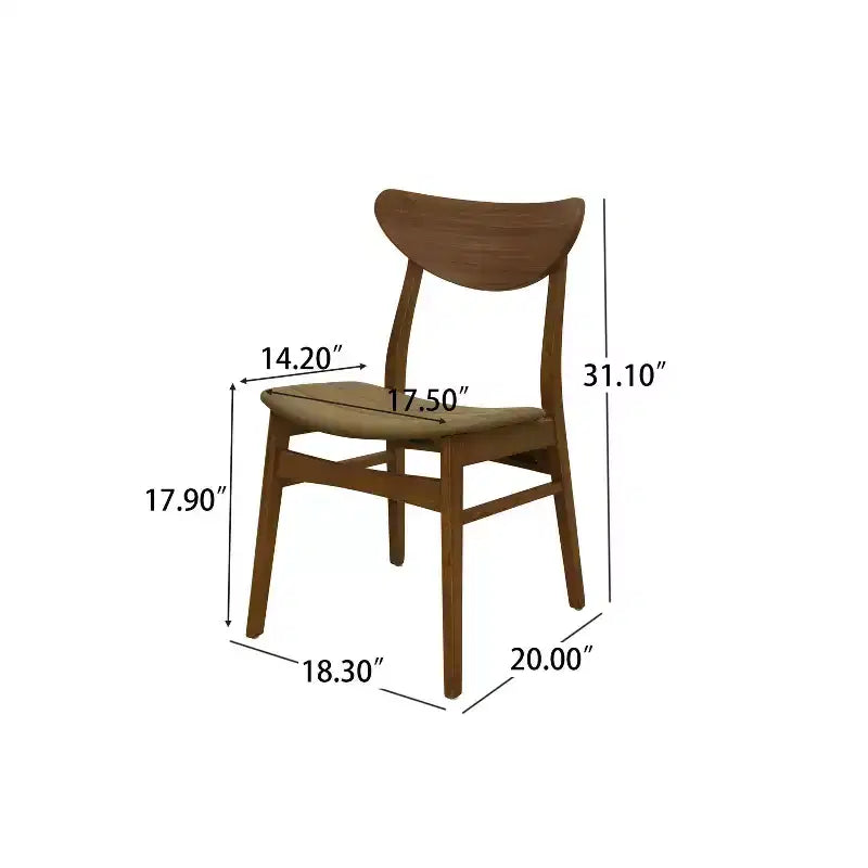 Christopher Knight Home Set di 2 sedie da pranzo Josie in similpelle mid-century moderne in legno di gomma marrone/noce
