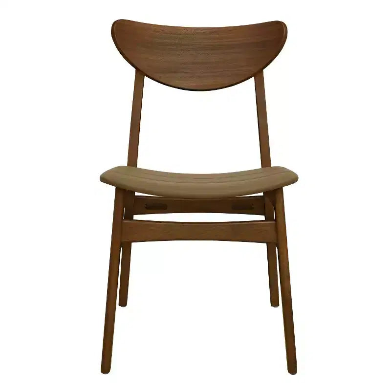Christopher Knight Home Set di 2 sedie da pranzo Josie in similpelle mid-century moderne in legno di gomma marrone/noce