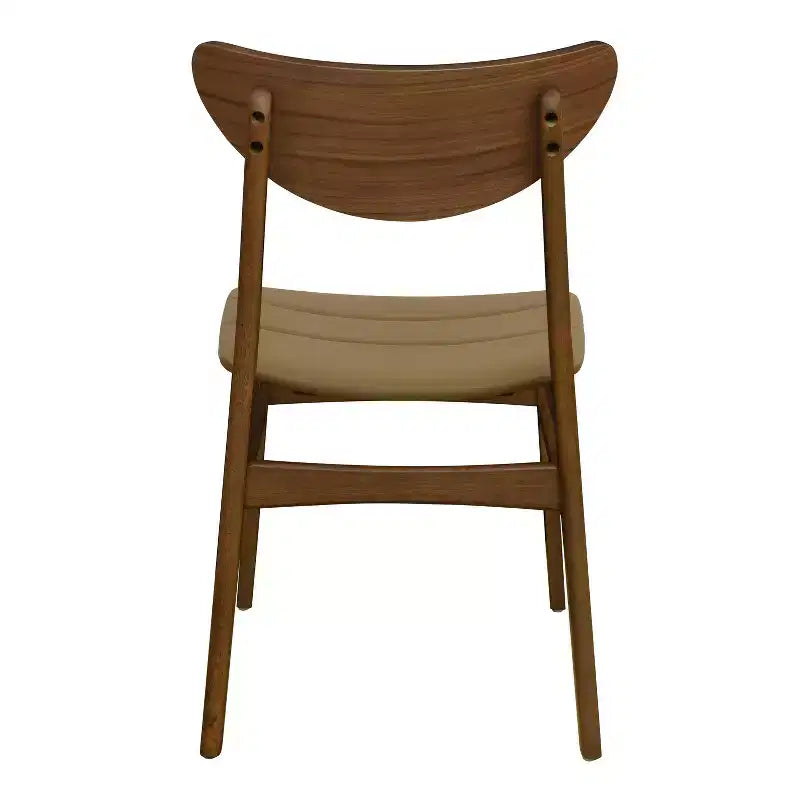 Christopher Knight Home Set di 2 sedie da pranzo Josie in similpelle mid-century moderne in legno di gomma marrone/noce