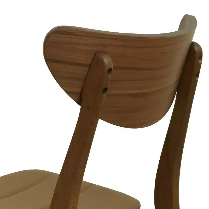 Christopher Knight Home Set di 2 sedie da pranzo Josie in similpelle mid-century moderne in legno di gomma marrone/noce