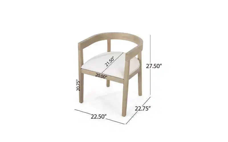 Christopher Knight Home Ellie Moderno Set da Pranzo 7 Pezzi in Legno di Gomma Tappezzato Beige/Frassino Chiaro