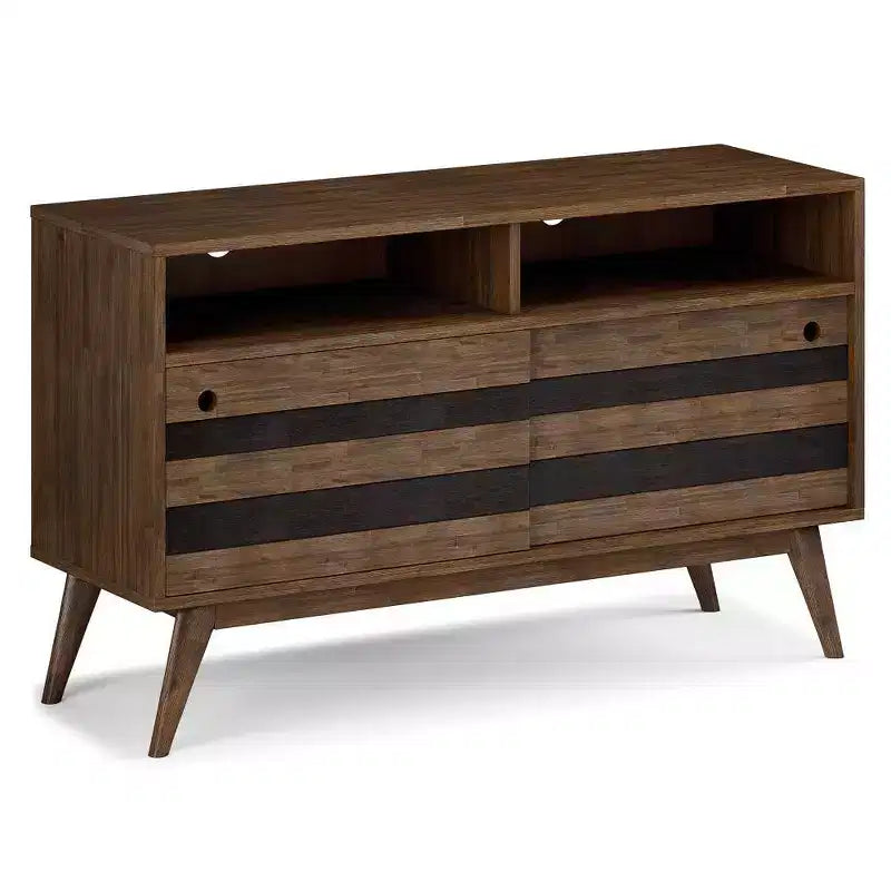 Wright TV Stand for TVs up to 60" Rustic Natural Aged Brown - WyndenHall: Acacia Wood, Cable Management, Adjustable Shelves