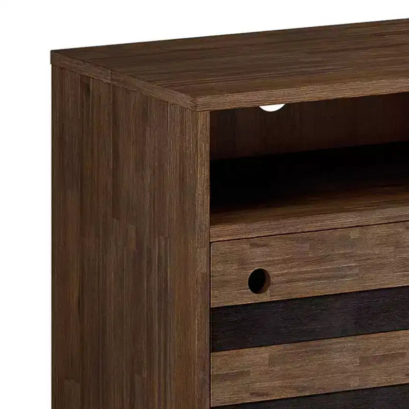 Wright TV Stand for TVs up to 60" Rustic Natural Aged Brown - WyndenHall: Acacia Wood, Cable Management, Adjustable Shelves