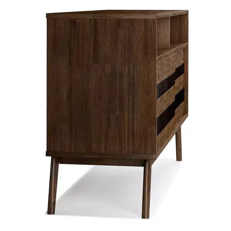Wright TV Stand for TVs up to 60" Rustic Natural Aged Brown - WyndenHall: Acacia Wood, Cable Management, Adjustable Shelves