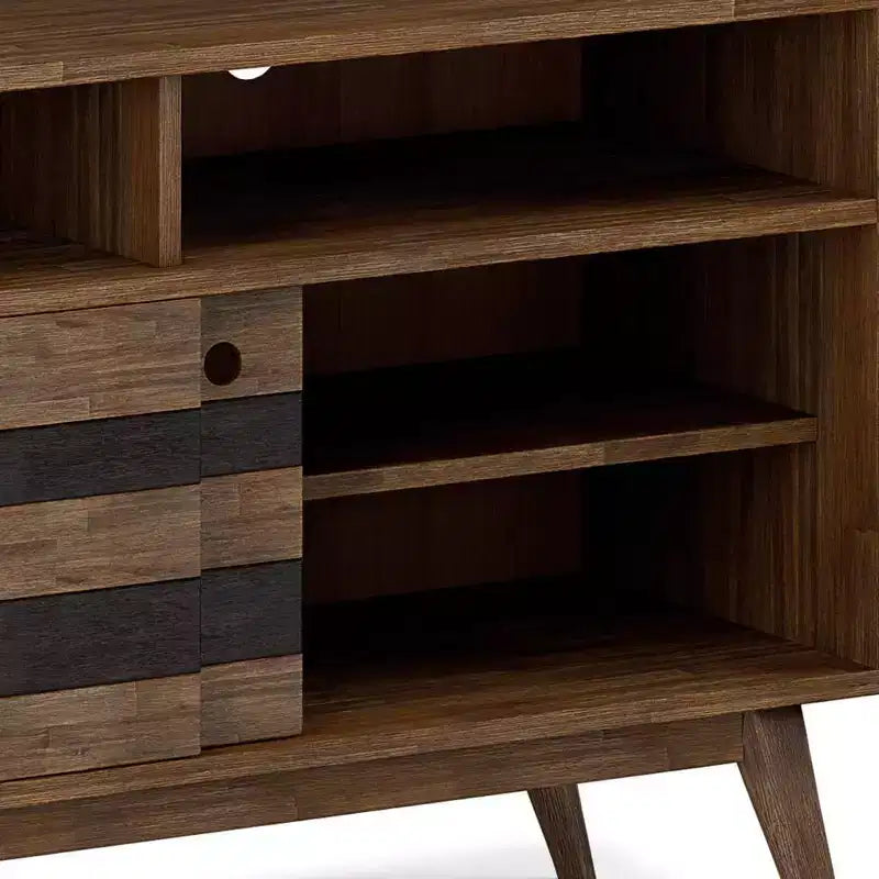 Wright TV Stand for TVs up to 60" Rustic Natural Aged Brown - WyndenHall: Acacia Wood, Cable Management, Adjustable Shelves