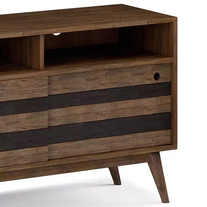 Wright TV Stand for TVs up to 60" Rustic Natural Aged Brown - WyndenHall: Acacia Wood, Cable Management, Adjustable Shelves