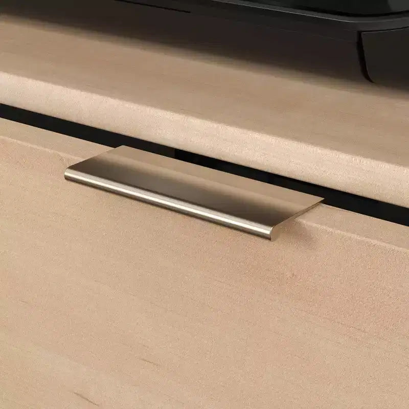 Credenza da ufficio Clifford Place in acero naturale - Sauder: Porta TV con ripiano regolabile e schedario