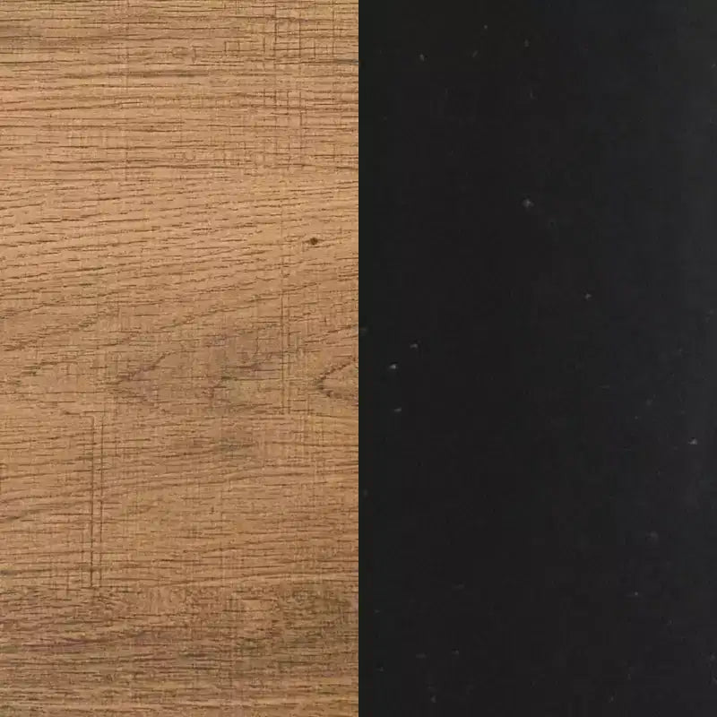 Libreria ad arco a 5 ripiani in legno e metallo Haven da 72", rovere riciclato/nero opaco - Nathan James