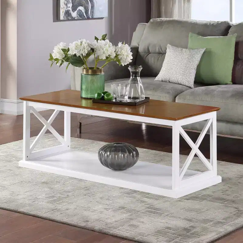 Tavolino da caffè Coventry con ripiano effetto legno/bianco - Breighton Home