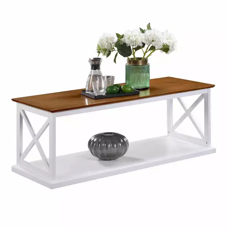 Tavolino da caffè Coventry con ripiano effetto legno/bianco - Breighton Home