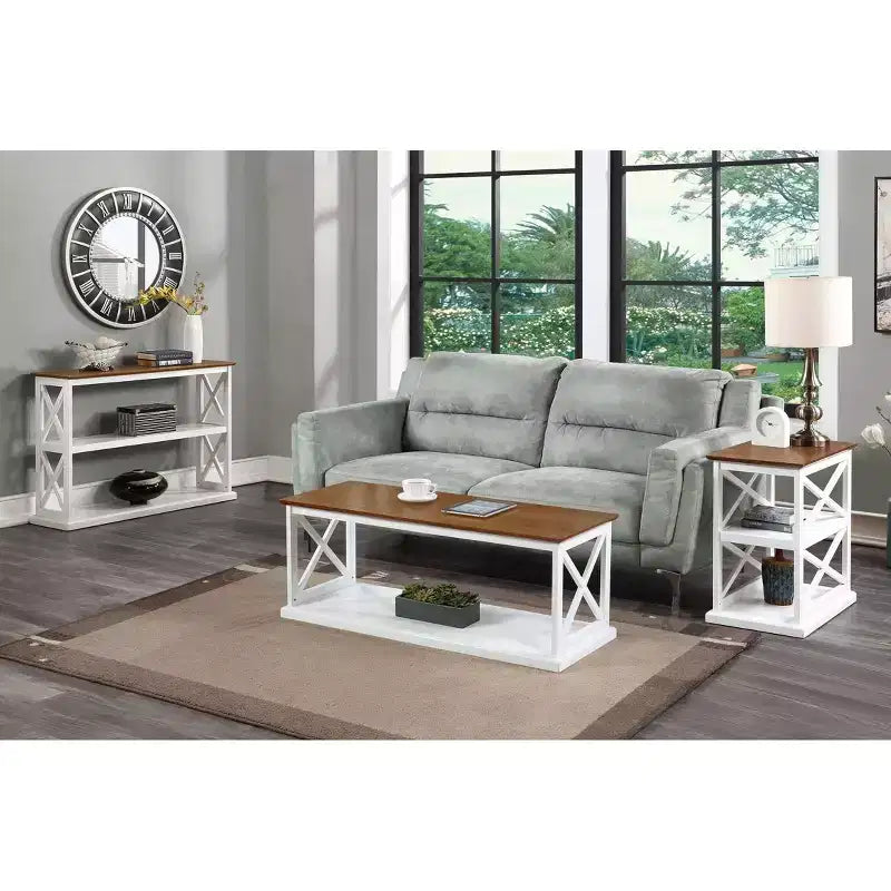 Tavolino da caffè Coventry con ripiano effetto legno/bianco - Breighton Home