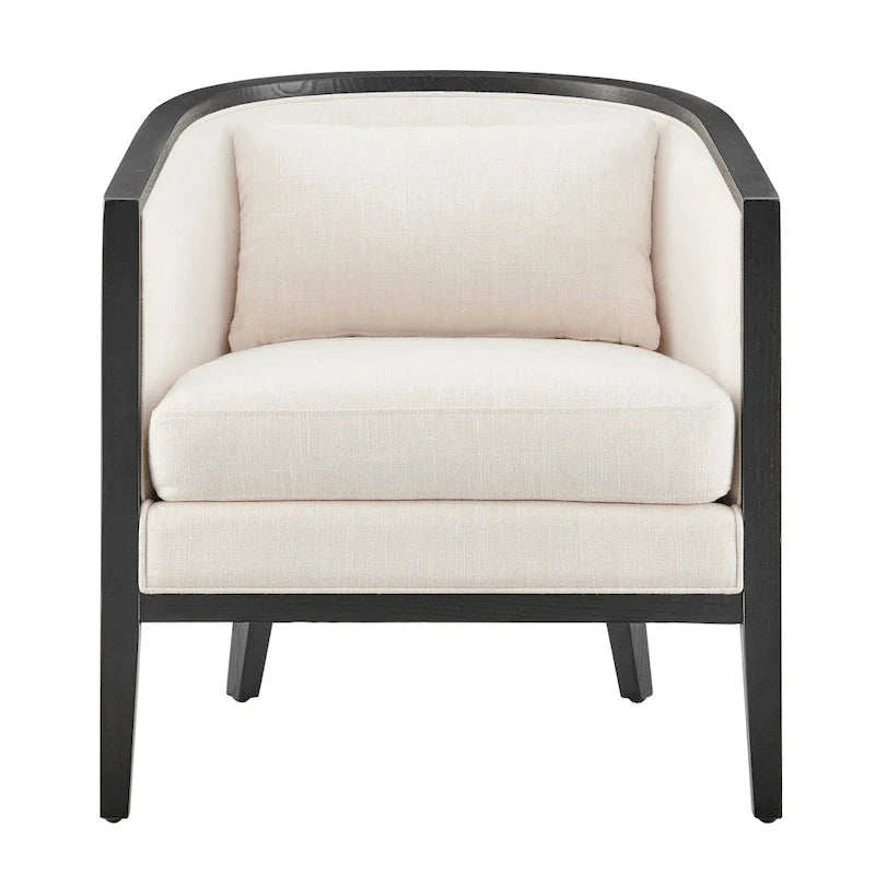 Poltrona d'Appoggio in Lino Tillman con Rattan