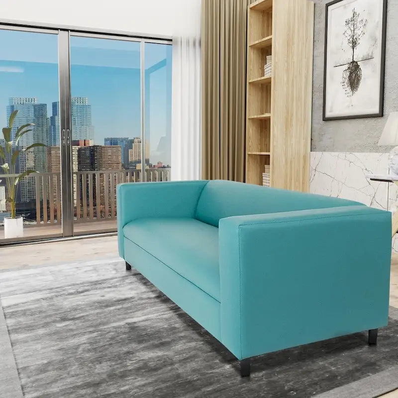 Divano a 3 posti moderno di metà secolo Coast to Coast Sofas, in ecopelle con struttura in legno massello e rivestito
