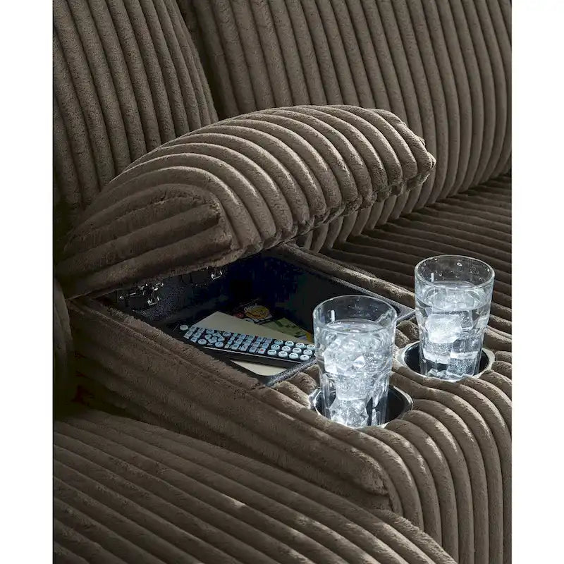 Divano sezionale reclinabile a 6 posti con chaise longue Top Tier marrone di Signature Design by Ashley - 147 L x 134 P x 41 A