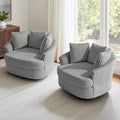 DREAMSIDEA Set di 2 poltrone a botte girevoli con braccioli incassati e rivestimento sfoderabile