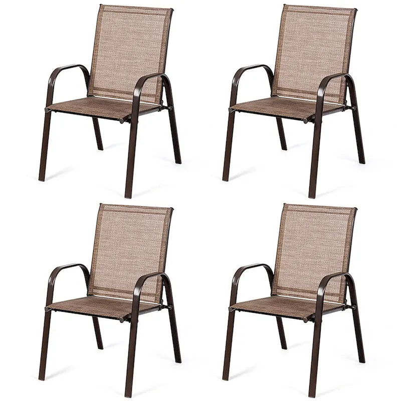 Costway Set 4 Sedie da Giardino Patio Esterno con Braccioli - Vedi Dettagli