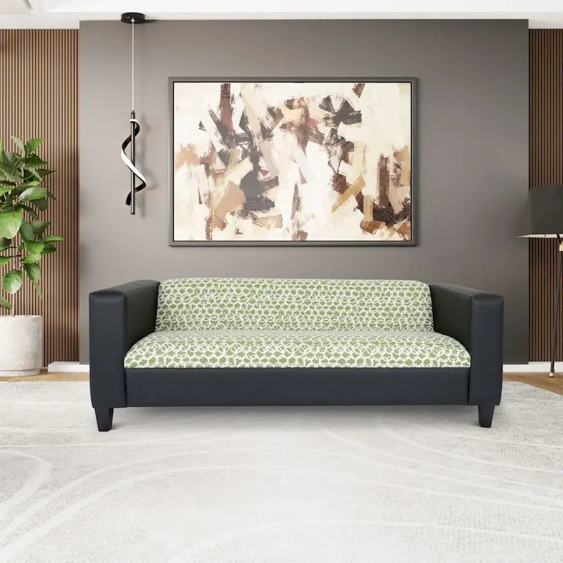 Divano a 3 posti moderno di metà secolo Coast to Coast Sofas, in ecopelle con struttura in legno massello e rivestito