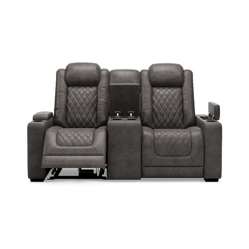 Divanetto reclinabile elettrico Signature Design by Ashley HyllMont grigio con consolle - 71.75 L x 39 P x 44 A