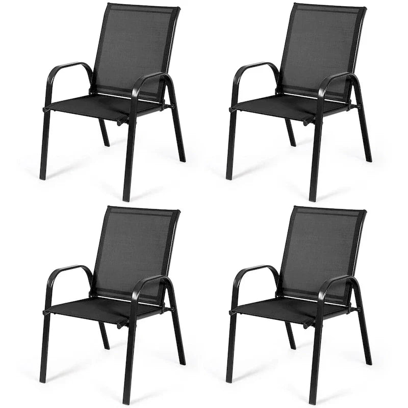 Costway Set 4 Sedie da Giardino Patio Esterno con Braccioli - Vedi Dettagli