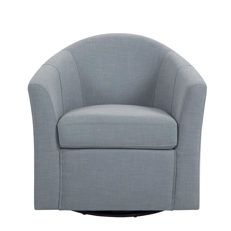 Set di 2 Poltrone Girevoli Moderne Imbottite a Barilotto, Poltrone Accent per Soggiorno