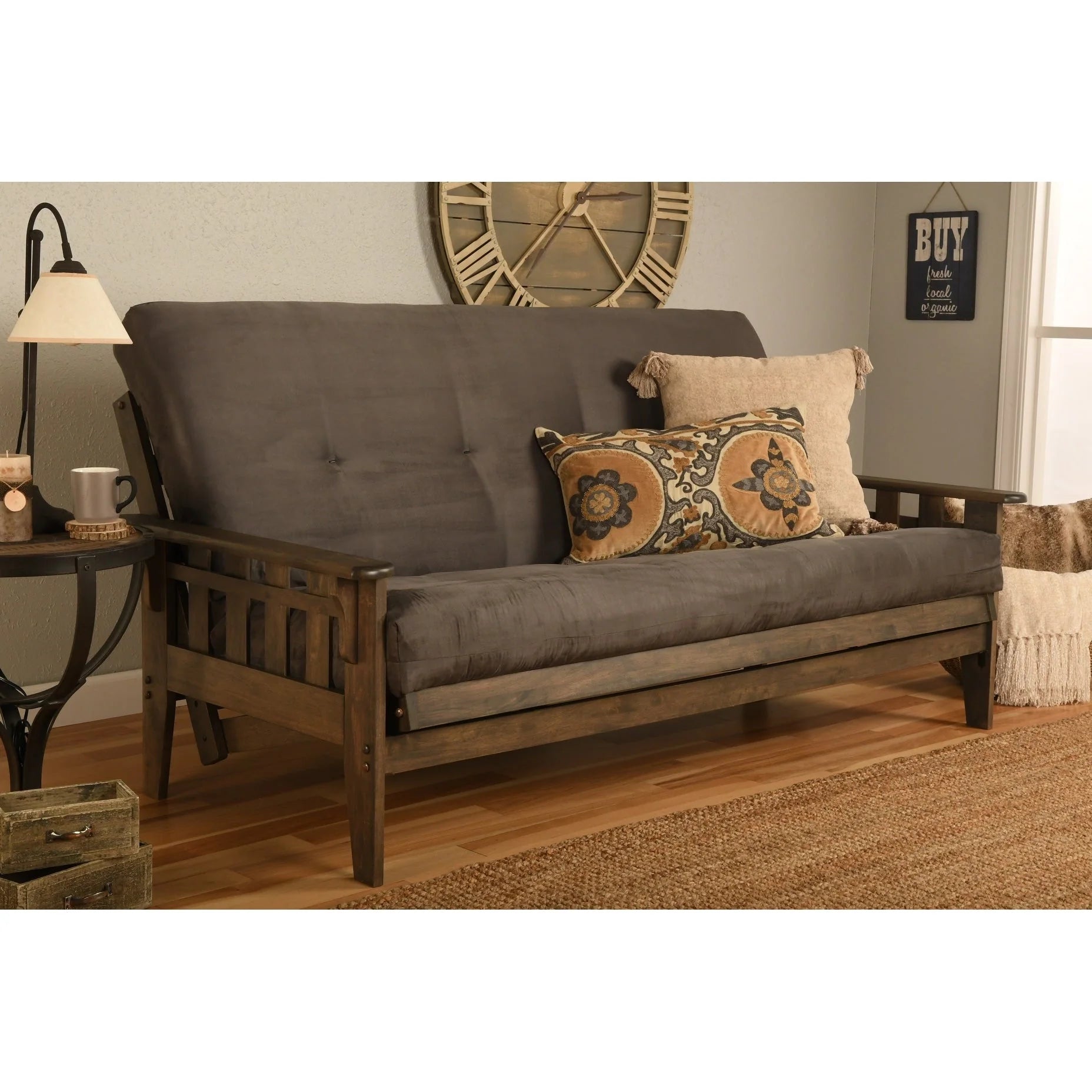 Set Futon Somette Tucson Full-size Noce Rustico con Materasso